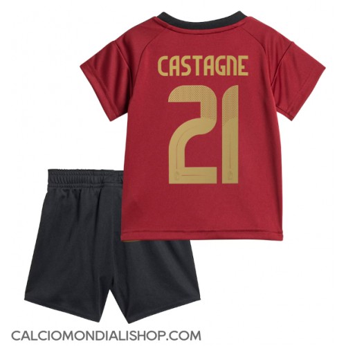 Maglie da calcio Belgio Timothy Castagne #21 Prima Maglia Bambino Europei 2024 Manica Corta (+ Pantaloni corti)